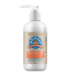 Outlet Grizzly Plus Vildlakseolie 250 ml Plejemidler Til Hund Med Fokus På Sundhed Og Velvære|Fodertilskud Til Hvalpe - Støtte Til Sund Vækst Og Trivsel