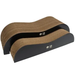 Sale HappyCat ARCHIE Kradse Lounge 2i1 75x18 og 5x25 cm Sort Pap-kradsebræt Kradsetræer Og Klatremøbler Til Kat|Kradsetræ Til Killinger - Leg Træning Og Klopleje I Et