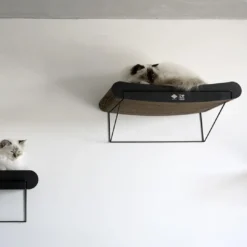 Discount HappyCat DAVID Buet Vægmodul 60x29x24 cm Sort/Brun Pap-kradsebræt Killingesenge Og Afslapningspladser - Trygge Hvilepladser Til Små Katte|Kradsetræer Og Klatremøbler Til Kat