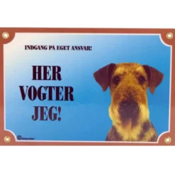 Sale Her vogter jeg skilt med Airedale Terrier Tilbehør Til Hund - Alt Til En Glad Og Tryg Hverdag For Din Bedste Ven