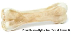 New Håndlavet Presset Tyggeben med fyld af lam 17 cm 115 g - stort tyggeben til hunde Hundeguf Og Tyggeben Til Hunde