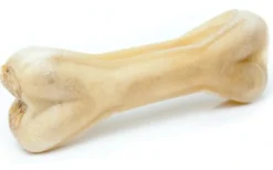 New Håndlavet Presset Tyggeben med fyld af ged 17 cm 115 g - stort tyggeben Hundeguf Og Tyggeben Til Hunde