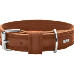 Clearance Aalborg Rustica Cognac 60 - 45-55 cm Hvalpehalsbånd - Bløde Og Sikre Halsbånd Med Perfekt Pasform Til Din Hvalp|Hundehalsbånd Med Stil - Komfort Og Sikkerhed Til Din Hund