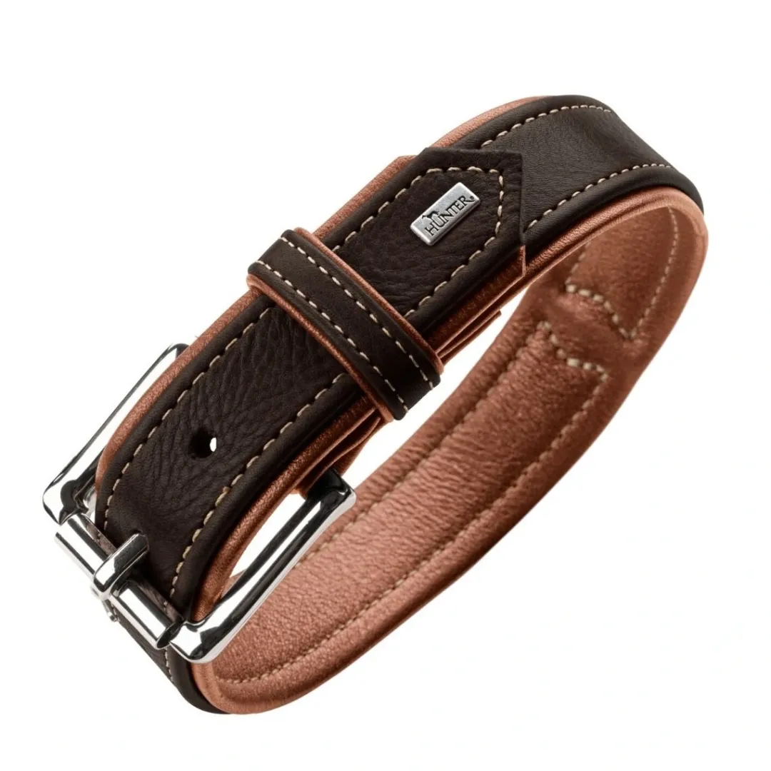 Outlet Canadian UP Hundehalsbånd Small 45 Cognac/Sort - 33-39 cm Hvalpehalsbånd - Bløde Og Sikre Halsbånd Med Perfekt Pasform Til Din Hvalp|Hundehalsbånd Med Stil - Komfort Og Sikkerhed Til Din Hund