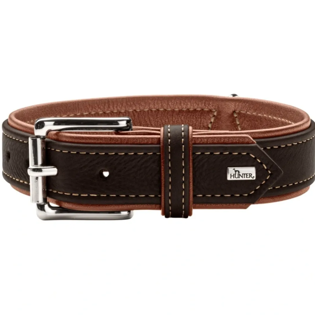 Outlet Canadian UP Hundehalsbånd Small 45 Cognac/Sort - 33-39 cm Hvalpehalsbånd - Bløde Og Sikre Halsbånd Med Perfekt Pasform Til Din Hvalp|Hundehalsbånd Med Stil - Komfort Og Sikkerhed Til Din Hund