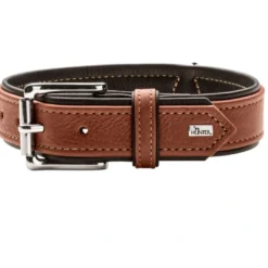 Outlet Canadian UP Hundehalsbånd Large 65 Cognac/Sort - 50-56 cm Hvalpehalsbånd - Bløde Og Sikre Halsbånd Med Perfekt Pasform Til Din Hvalp|Hundehalsbånd Med Stil - Komfort Og Sikkerhed Til Din Hund