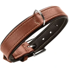 Outlet Canadian UP Hundehalsbånd Large 65 Cognac/Sort - 50-56 cm Hvalpehalsbånd - Bløde Og Sikre Halsbånd Med Perfekt Pasform Til Din Hvalp|Hundehalsbånd Med Stil - Komfort Og Sikkerhed Til Din Hund