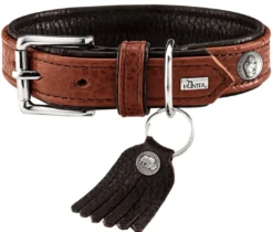 New Cody 40 Cognac Mørkebrun hundehalsbånd - 29-35 cm Hvalpehalsbånd - Bløde Og Sikre Halsbånd Med Perfekt Pasform Til Din Hvalp|Hundehalsbånd Med Stil - Komfort Og Sikkerhed Til Din Hund