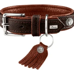 Best Cody 45 Mørkebrun Cognac hundehalsbånd - 33-39 cm Hvalpehalsbånd - Bløde Og Sikre Halsbånd Med Perfekt Pasform Til Din Hvalp|Hundehalsbånd Med Stil - Komfort Og Sikkerhed Til Din Hund