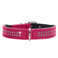 Diamond petit halsbånd str.32 Pink - 24-28 cm Hvalpehalsbånd - Bløde Og Sikre Halsbånd Med Perfekt Pasform Til Din Hvalp|Hundehalsbånd Med Stil - Komfort Og Sikkerhed Til Din Hund