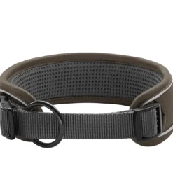 Divo Hundehalsbånd M 35-45 Brun/Grå - justerbart hundehalsbånd (35-45 cm, B 4,5 cm) Hvalpehalsbånd - Bløde Og Sikre Halsbånd Med Perfekt Pasform Til Din Hvalp|Hundehalsbånd Med Stil - Komfort Og Sikkerhed Til Din Hund