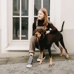 Best Finja pullover strik mørkebrun str. 55 Hundetøj Til Hvalpe - Varme Dækkener Og Sko Til Trygge Gåture|Hundetøj Til Alle Hunde Med Varme Dækkener Og Sko