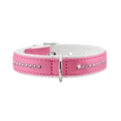 New Halsbånd Diamond Petit 42 Pink - 35-39 cm Hvalpehalsbånd - Bløde Og Sikre Halsbånd Med Perfekt Pasform Til Din Hvalp|Hundehalsbånd Med Stil - Komfort Og Sikkerhed Til Din Hund