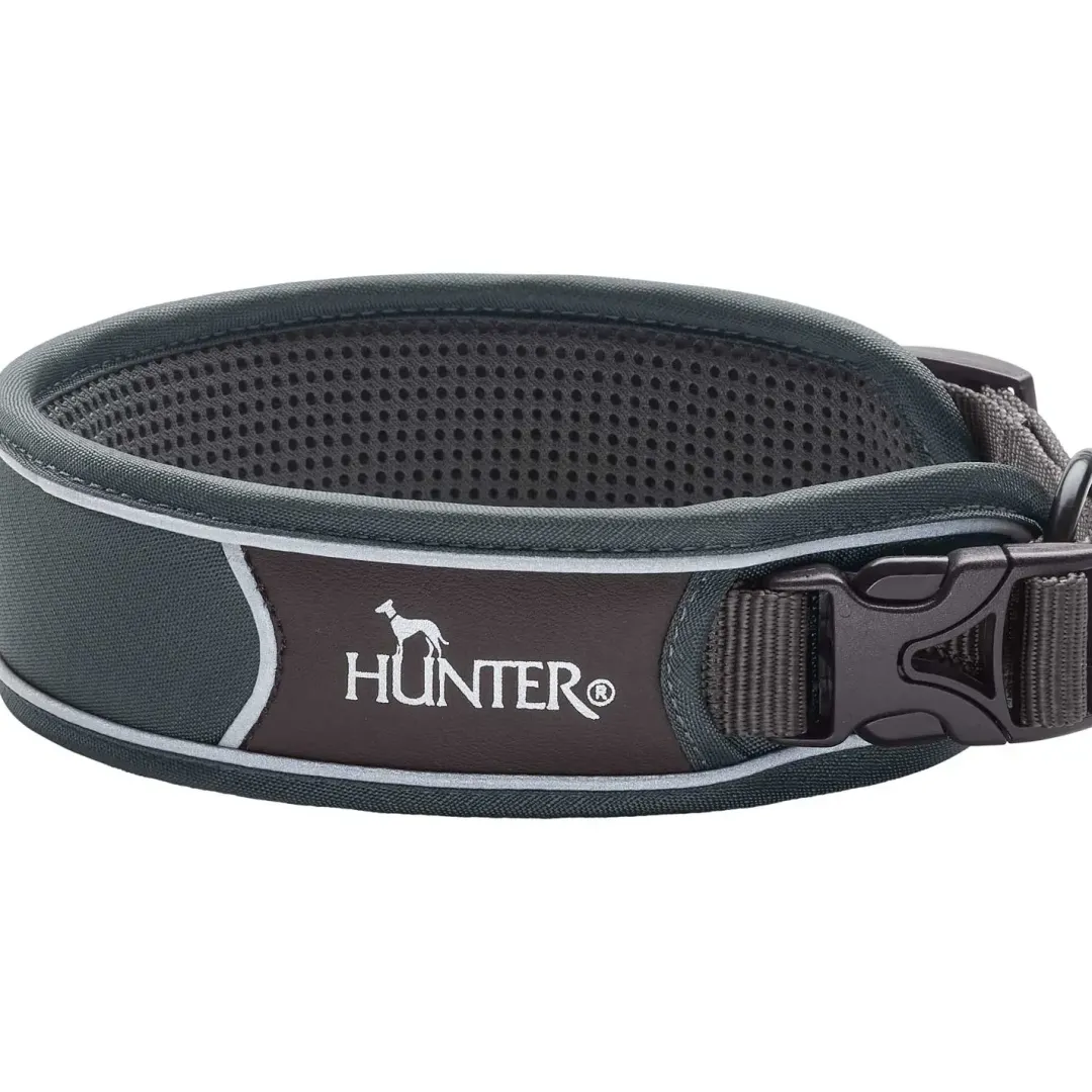 Halsbånd Divo L Grå/Grå - justerbart hundehalsbånd (45-55 cm, B 4,5 cm) Hvalpehalsbånd - Bløde Og Sikre Halsbånd Med Perfekt Pasform Til Din Hvalp|Hundehalsbånd Med Stil - Komfort Og Sikkerhed Til Din Hund