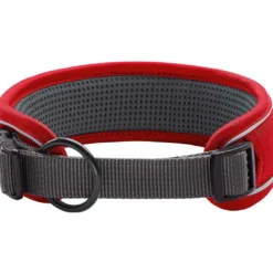 Best Halsbånd Divo L Rød/Grå - justerbart hundehalsbånd (45-55 cm, B 4,5 cm) Hvalpehalsbånd - Bløde Og Sikre Halsbånd Med Perfekt Pasform Til Din Hvalp|Hundehalsbånd Med Stil - Komfort Og Sikkerhed Til Din Hund