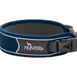 Clearance Halsbånd Divo XL Petrol/Grå - justerbart hundehalsbånd (55-65 cm, B 5,5 cm) Hvalpehalsbånd - Bløde Og Sikre Halsbånd Med Perfekt Pasform Til Din Hvalp|Hundehalsbånd Med Stil - Komfort Og Sikkerhed Til Din Hund