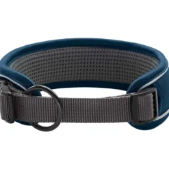 Clearance Halsbånd Divo XL Petrol/Grå - justerbart hundehalsbånd (55-65 cm, B 5,5 cm) Hvalpehalsbånd - Bløde Og Sikre Halsbånd Med Perfekt Pasform Til Din Hvalp|Hundehalsbånd Med Stil - Komfort Og Sikkerhed Til Din Hund