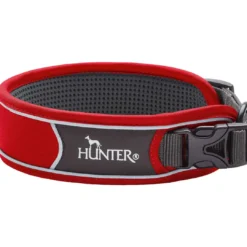 Clearance Halsbånd Divo XL Rød/Grå - justerbart hundehalsbånd (55-65 cm, B 5,5 cm) Hvalpehalsbånd - Bløde Og Sikre Halsbånd Med Perfekt Pasform Til Din Hvalp|Hundehalsbånd Med Stil - Komfort Og Sikkerhed Til Din Hund