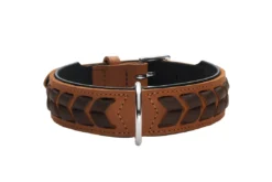 Clearance Halsbånd El Paso M-L 60 Cognac/Sort - 46-52 cm Hvalpehalsbånd - Bløde Og Sikre Halsbånd Med Perfekt Pasform Til Din Hvalp|Hundehalsbånd Med Stil - Komfort Og Sikkerhed Til Din Hund
