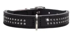 Hot Halsbånd S 20-23,50 cm Diamond Petit Sort Hvalpehalsbånd - Bløde Og Sikre Halsbånd Med Perfekt Pasform Til Din Hvalp|Hundehalsbånd Med Stil - Komfort Og Sikkerhed Til Din Hund