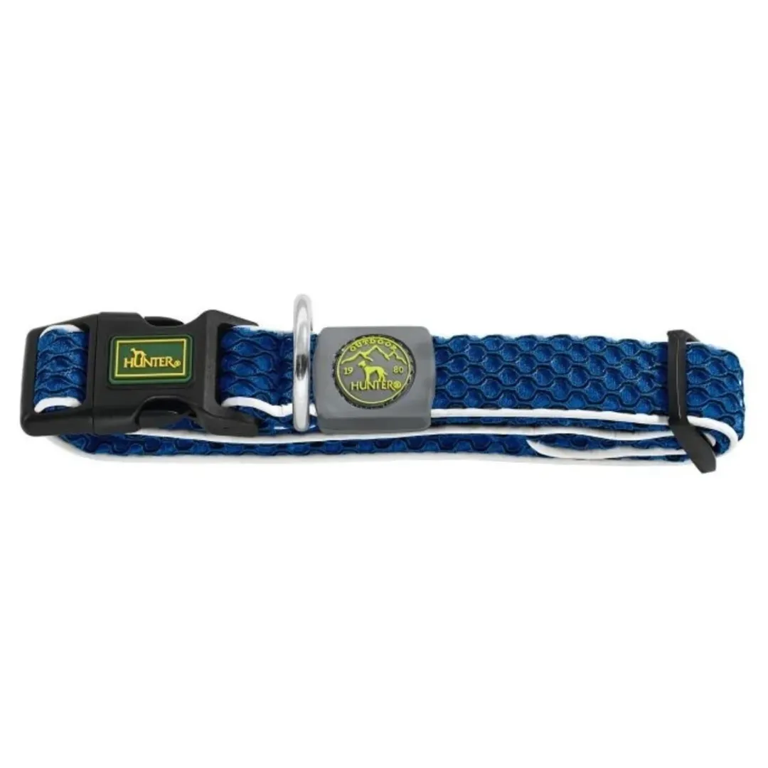 Clearance hunde halsbånd Hilo Blå L-XL - justerbart hundehalsbånd (40-60 cm, B 3,2 cm) Hvalpehalsbånd - Bløde Og Sikre Halsbånd Med Perfekt Pasform Til Din Hvalp|Hundehalsbånd Med Stil - Komfort Og Sikkerhed Til Din Hund