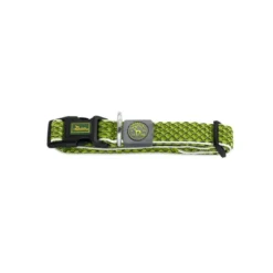 hunde halsbånd Hilo Lime M-L - justerbart hundehalsbånd (33-50 cm, B 2,5 cm) Hvalpehalsbånd - Bløde Og Sikre Halsbånd Med Perfekt Pasform Til Din Hvalp|Hundehalsbånd Med Stil - Komfort Og Sikkerhed Til Din Hund