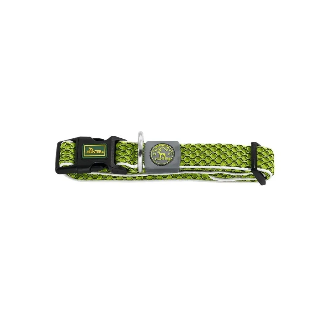 hunde halsbånd Hilo Lime M-L - justerbart hundehalsbånd (33-50 cm, B 2,5 cm) Hvalpehalsbånd - Bløde Og Sikre Halsbånd Med Perfekt Pasform Til Din Hvalp|Hundehalsbånd Med Stil - Komfort Og Sikkerhed Til Din Hund
