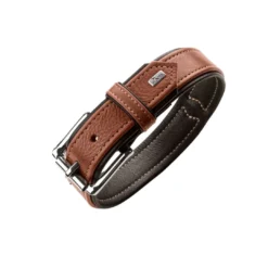 Outlet Hundehalsbånd læder Canada Elg Str.55 Cognac/Sort - 42-48 cm Hvalpehalsbånd - Bløde Og Sikre Halsbånd Med Perfekt Pasform Til Din Hvalp|Hundehalsbånd Med Stil - Komfort Og Sikkerhed Til Din Hund