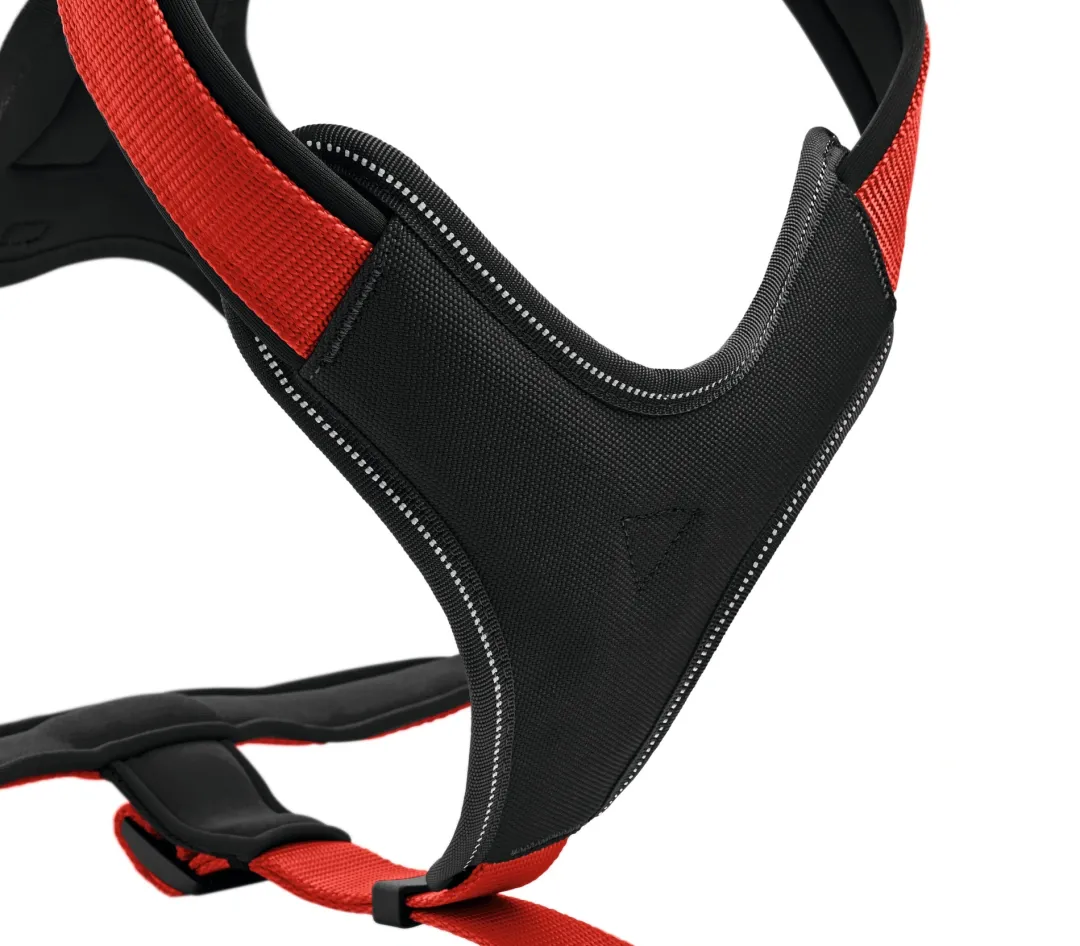 Outlet hundesele Neopren Rød XL længde 73-94 cm 2,5 cm - blød og stabil komfort Hundeseler Til Alle Behov Og Hundestørrelser