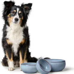 Clearance keramikskål Braga 550 ml i blåt støv Hundeskåle Til Mad Og Drikke Der Passer Til Din Hunds Behov