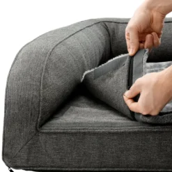 ortopædisk hundesofa Livingston Large 100 x 80 cm Antracit Hundesenge Og Kurve Til Hunde - Bløde Og Komfortable|Sovepladser Til Hvalpe - Hundesenge, Kølemåtter Og Trygge Hvilesteder