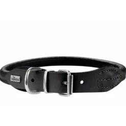 Clearance rundsyet elghalsbånd sort 55 cm - justering 46-51 cm til store hunde Hvalpehalsbånd - Bløde Og Sikre Halsbånd Med Perfekt Pasform Til Din Hvalp|Hundehalsbånd Med Stil - Komfort Og Sikkerhed Til Din Hund