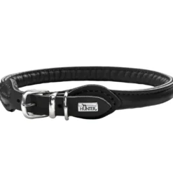 Sale rundsyet oksehalsbånd 35/8 sort 35 cm - justering 28-32 cm skånsom komfort Hvalpehalsbånd - Bløde Og Sikre Halsbånd Med Perfekt Pasform Til Din Hvalp|Hundehalsbånd Med Stil - Komfort Og Sikkerhed Til Din Hund