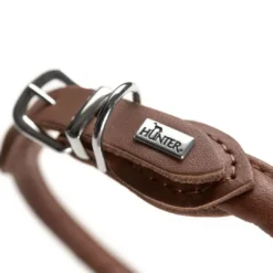 Best rundsyet okselæder halsbånd brun 45 cm - justering 38-42 cm skånsom komfort Hvalpehalsbånd - Bløde Og Sikre Halsbånd Med Perfekt Pasform Til Din Hvalp|Hundehalsbånd Med Stil - Komfort Og Sikkerhed Til Din Hund