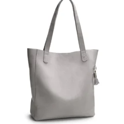 Clearance Shopper Milano Light Grey Hunter Tasker I Læder