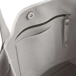Clearance Shopper Milano Light Grey Hunter Tasker I Læder