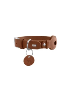 Hot Viborg AirTag Halsbånd Cognac M 55 - Justerbar 42-48 cm Hvalpehalsbånd - Bløde Og Sikre Halsbånd Med Perfekt Pasform Til Din Hvalp|Hundehalsbånd Med Stil - Komfort Og Sikkerhed Til Din Hund