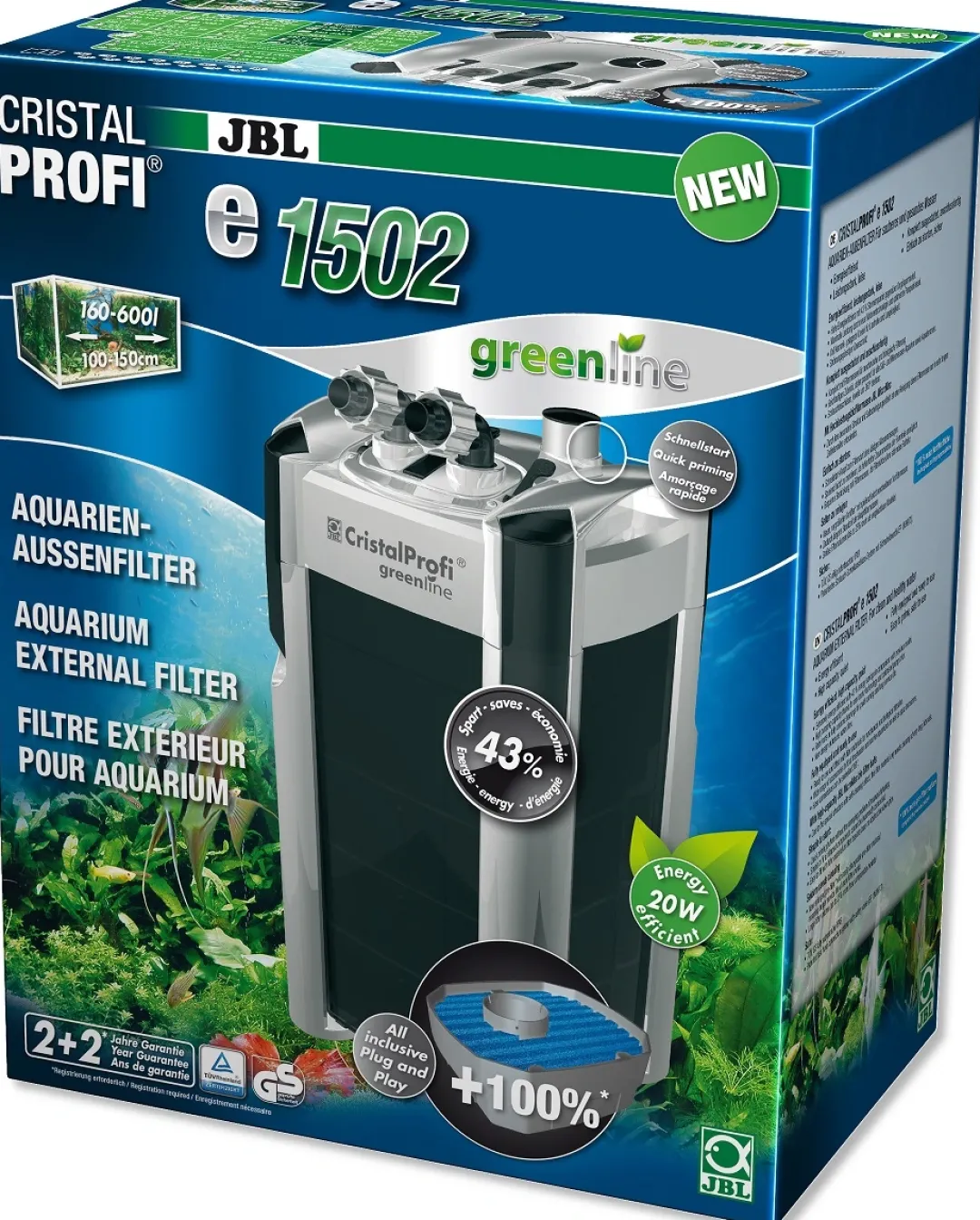 Hot CristalProfi e1502 greenline 1400 L/t Akvariefilter Og Pumpe