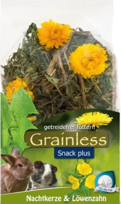 Clearance Grainless PLUS Kæmpenatlys og Mælkebøtte 100g Foder & Snack Til Gnavere & Kanin