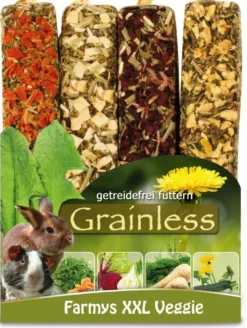 Outlet ys Grainless Gnaverstænger XXL - Veggie 4 pak Foder & Snack Til Gnavere & Kanin