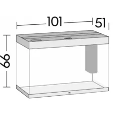 Clearance Led Rio 290 Liter Grå Akvarier