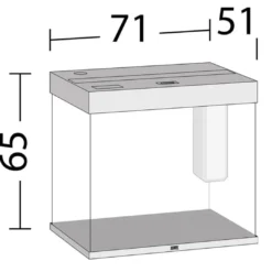 Sale Lido 200 Liter i Hvid 70x51x65 cm Akvarier