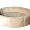Clearance Kattens no 1 Rund hylde med kant med plys 2 sider Ø 56 cm Cream Kradsetræer Og Klatremøbler Til Kat