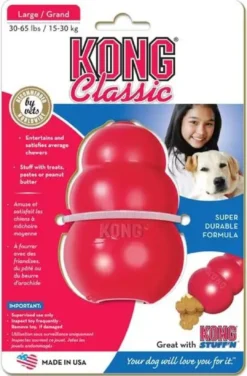 Clearance Classic Large Rød - klassisk tyggelegetøj i gummi Hundelegetøj Til Alle Hunde Leg Og Aktivering Året Rundt|Legetøj Til Hvalpe - Sjov Leg, Aktivering Og Tryghed Fra Første Dag