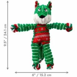 Best Holiday Floppy Knots Fox S/M - et klassisk plys-hundelegetøj med reb og knuder, pivelyd og juletema. Julelegetøj Til Dyr|Hundelegetøj Til Alle Hunde Leg Og Aktivering Året Rundt