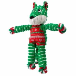 Best Holiday Floppy Knots Fox S/M - et klassisk plys-hundelegetøj med reb og knuder, pivelyd og juletema. Julelegetøj Til Dyr|Hundelegetøj Til Alle Hunde Leg Og Aktivering Året Rundt