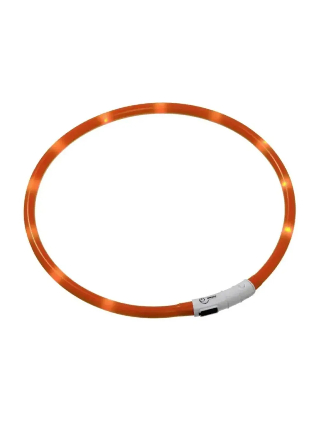 Hot LED Visio Light Halsbånd Orange 20-70 cm - Opladeligt og tilpasset synlighed Hvalpehalsbånd - Bløde Og Sikre Halsbånd Med Perfekt Pasform Til Din Hvalp|Hundehalsbånd Med Stil - Komfort Og Sikkerhed Til Din Hund