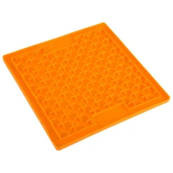 Outlet Slikkemåtte 28 x 28 cm Orange - aktiveringsmåtte til hunde Killingelegetøj - Sjov, Træning Og Aktivering For Killinger|Hundelegetøj Til Alle Hunde Leg Og Aktivering Året Rundt