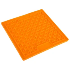 New Slikkemåtte 20 x 20 cm Orange - aktiveringsmåtte til hunde Killingelegetøj - Sjov, Træning Og Aktivering For Killinger|Hundelegetøj Til Alle Hunde Leg Og Aktivering Året Rundt