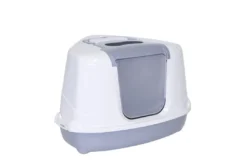 Discount kattetoilet til hjørne 56x45x39 cm grå Kattetoiletter Og Kattegrus|Killingetoilet Og Grus Til Killinger - Nem Renlighed Fra Start